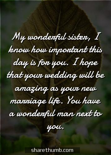 beautiful quotes for sister wedding